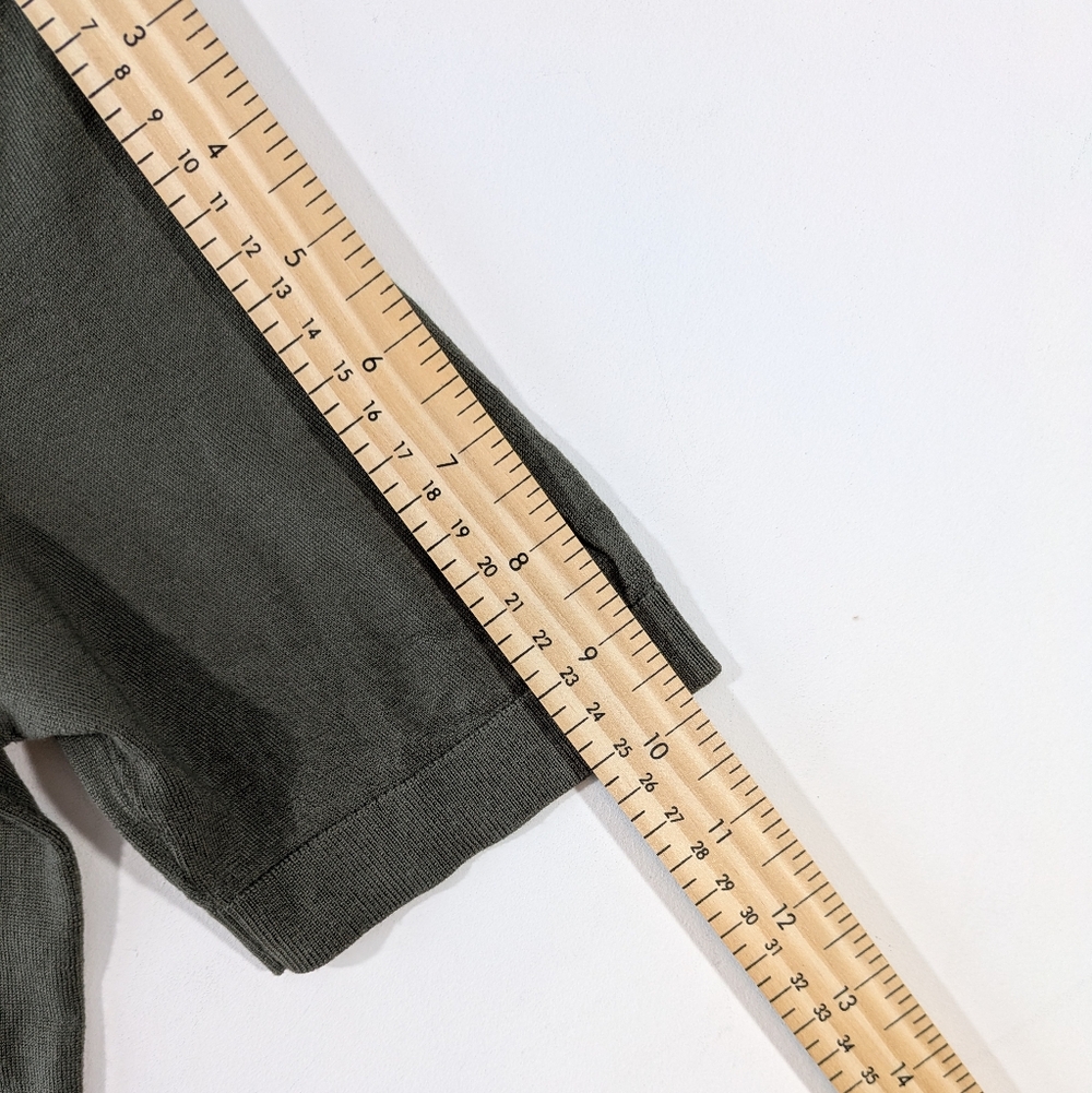 Theory Regal Wool Olive and Khaki Colorblock Short Sleeve Men's Shirt Size S - Picture 7 of 9